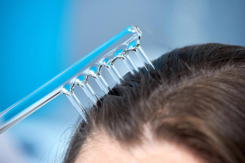 using high frequency hair comb